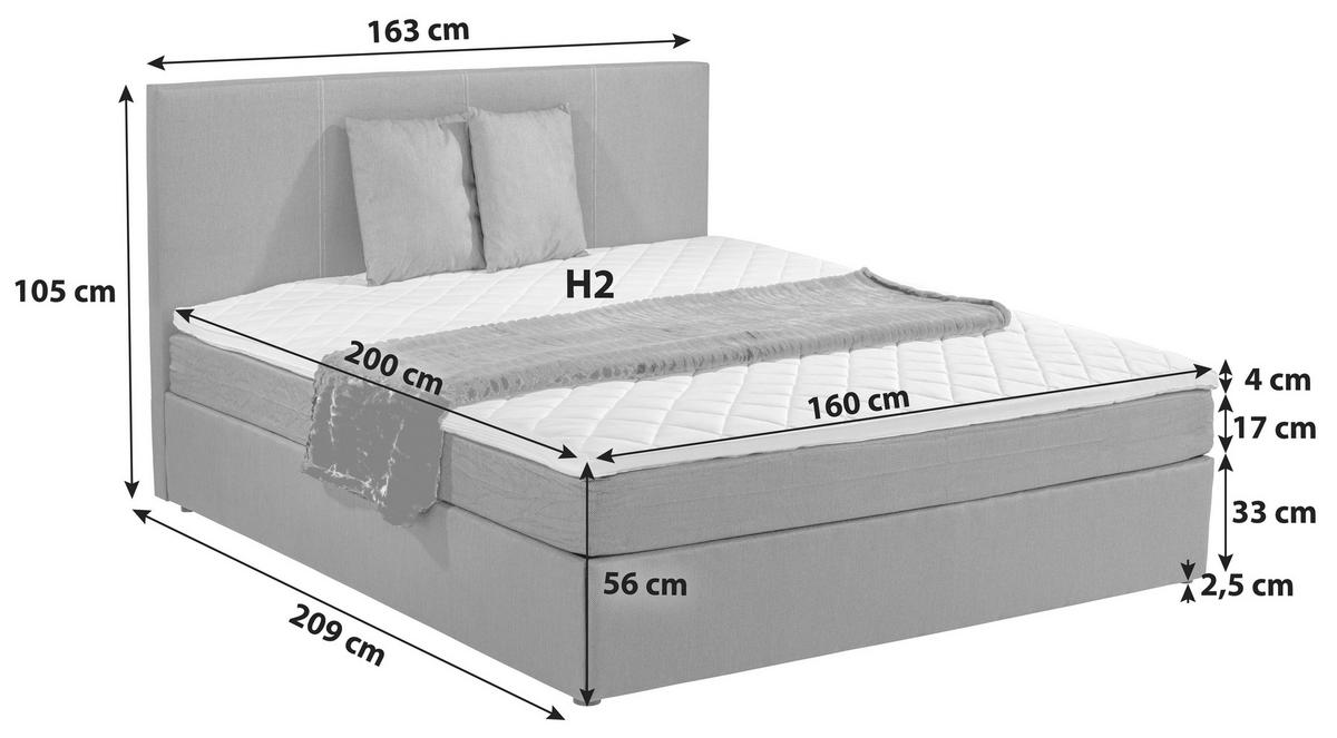 BOXBETT 160/200 cm  in Sandfarben  - Sandfarben/Schwarz, Basics, Holz/Kunststoff (160/200cm) - P & B