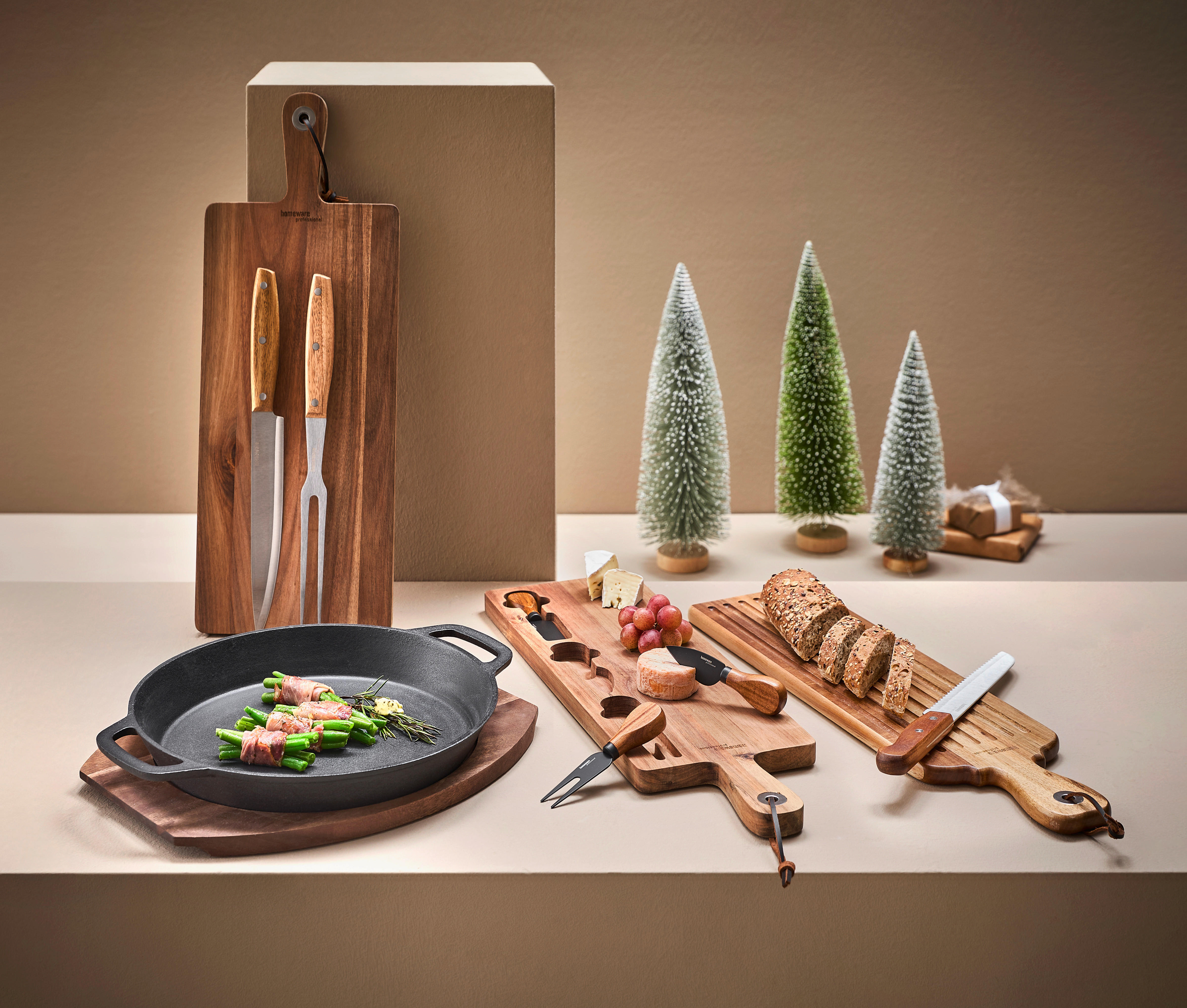 SET PENTRU TRANșAT  - culoare inox/culoare lemn acacia, Lifestyle, lemn/metal - Homeware Profession.