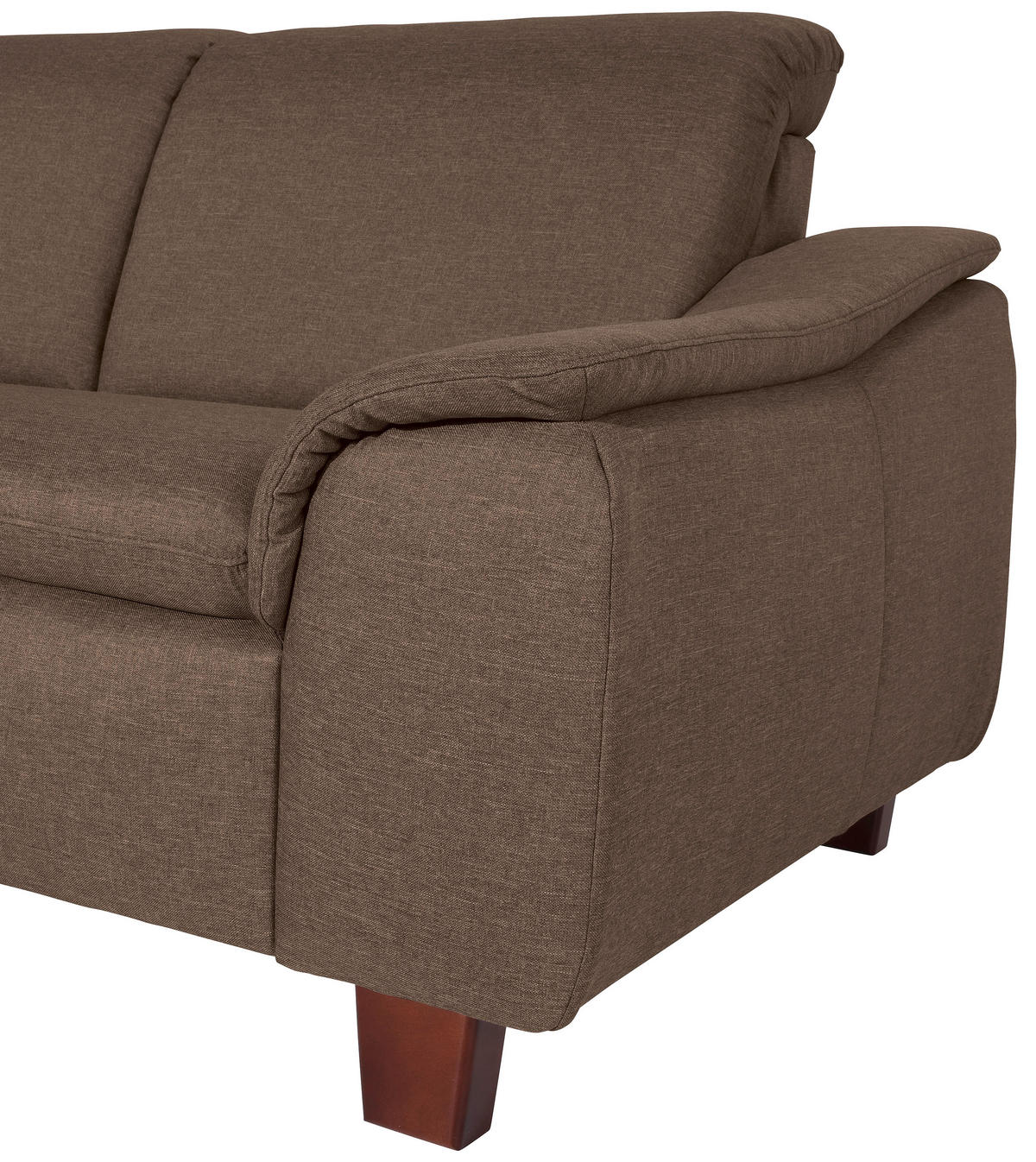 ECKSOFA in Flachgewebe Sahara  - Nussbaumfarben/Sahara, Design, Holz/Textil (247/187cm) - Max Winzer