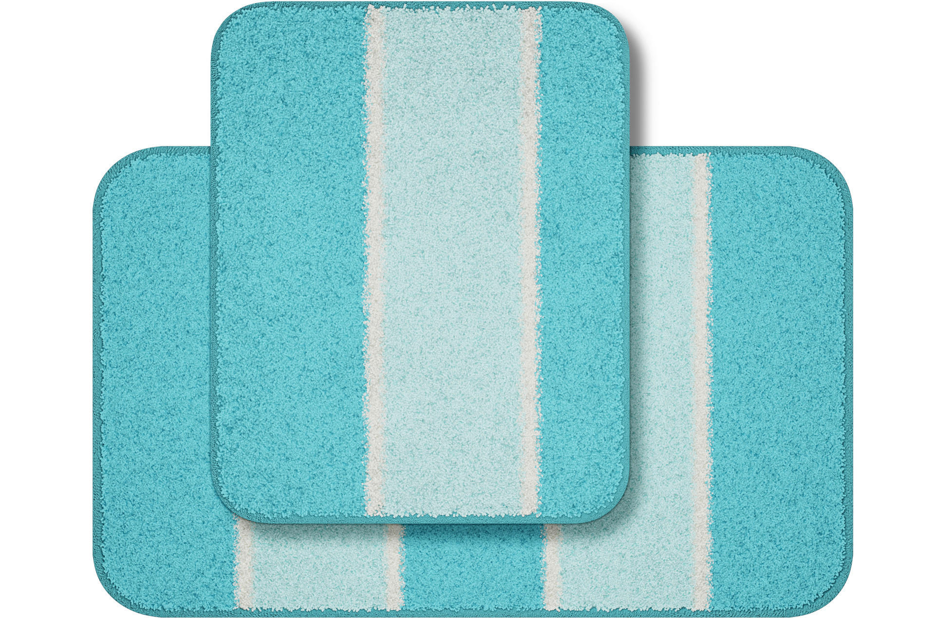 BADEMATTENSET Blau 40x50/50x80 cm  - Blau, Basics, Kunststoff/Textil (40x50/50x80cm) - Grund