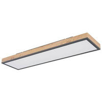 STROPNÉ SVIETIDLO, 80/20/6,5 cm - grafitová/opálová, Basics, kov/plast (80/20/6,5cm) - Globo