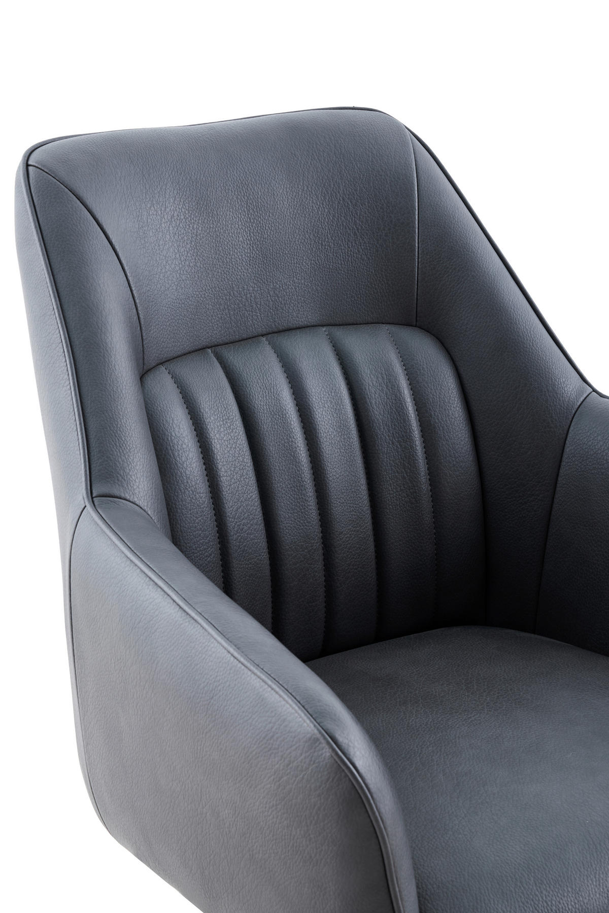 ARMLEHNSTUHL-SET 2 Stück erweiterbar, inklusive Armlehnen Lederlook  - Anthrazit/Schwarz, MODERN, Textil/Metall (62/92/67cm) - MID.YOU