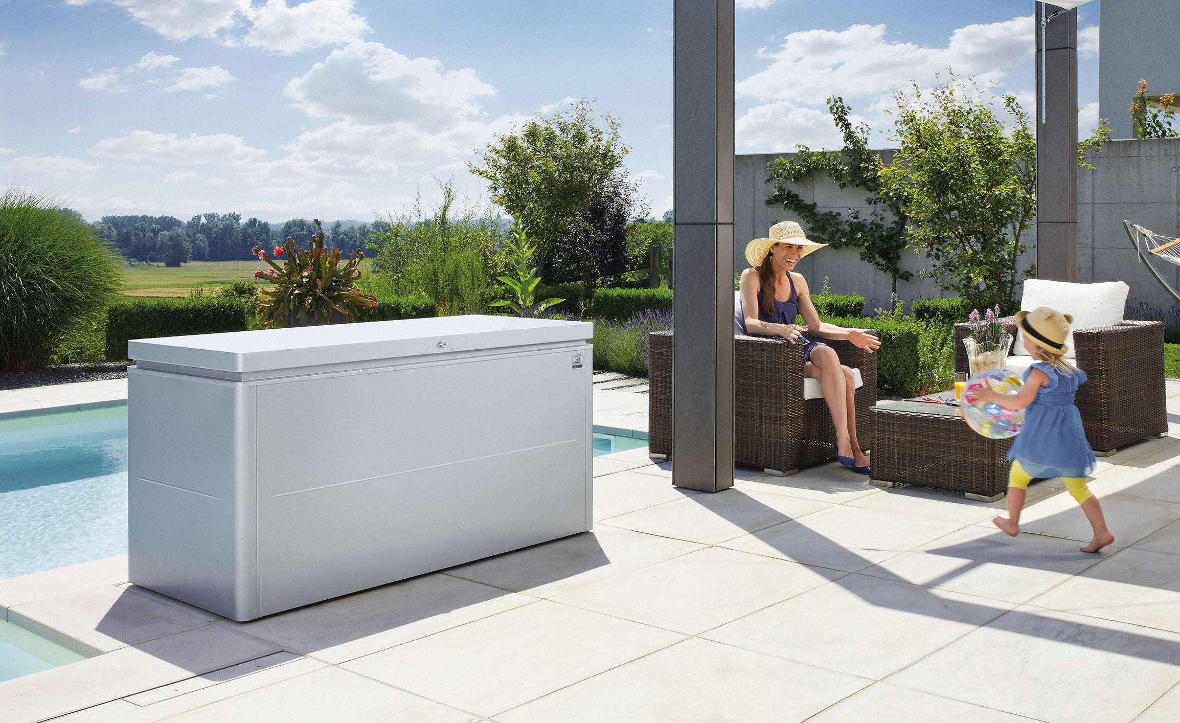 LOUNGEBOX 160/83,5/70 cm  - Silberfarben, Design, Metall (160/83,5/70cm) - Biohort