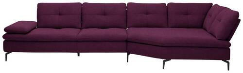 ECKSOFA in Flachgewebe Violett  - Violett/Schwarz, Design, Textil/Metall (344/157cm) - Chilliano