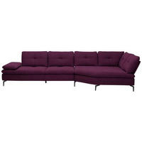 ECKSOFA in Flachgewebe Violett  - Violett/Schwarz, Design, Textil/Metall (344/157cm) - Chilliano