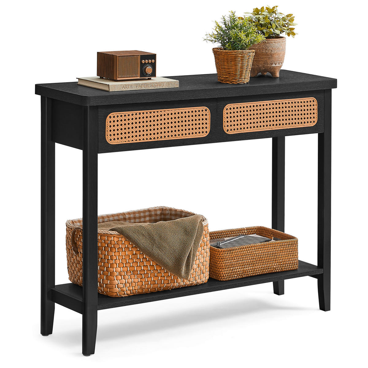 KONSOLE Braun, Schwarz  - Schwarz/Braun, Trend, Holzwerkstoff (100/80/30cm) - MID.YOU