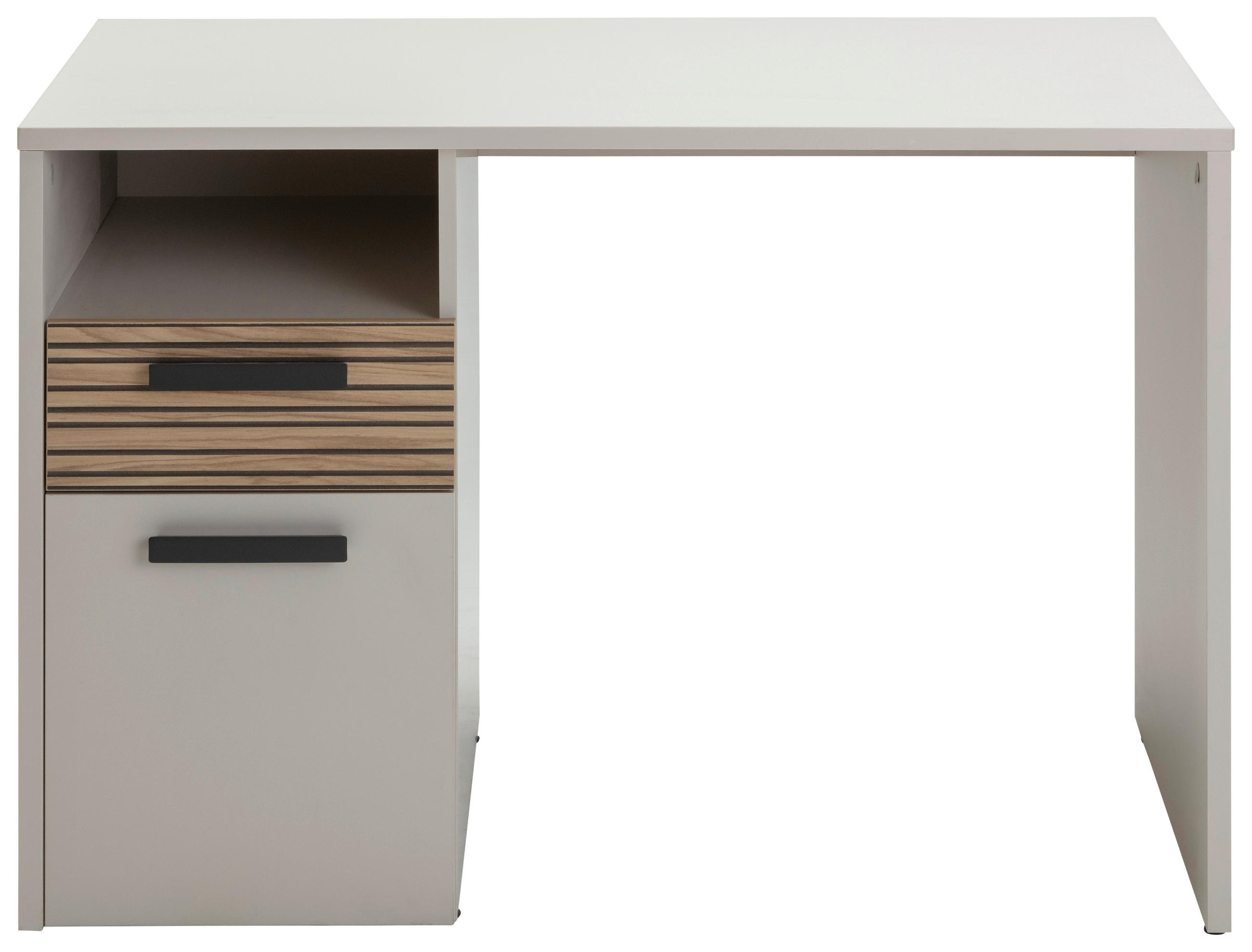 MLADINSKA PISALNA MIZA leseni material barve hrasta, bež  - temno siva/barve hrasta, Moderno, kovina/leseni material (110/60cm) - Xora