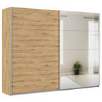 SCHWEBETÜRENSCHRANK  in Eiche Artisan  - Alufarben/Eiche Artisan, KONVENTIONELL, Glas/Holzwerkstoff (271/210/62cm) - Xora