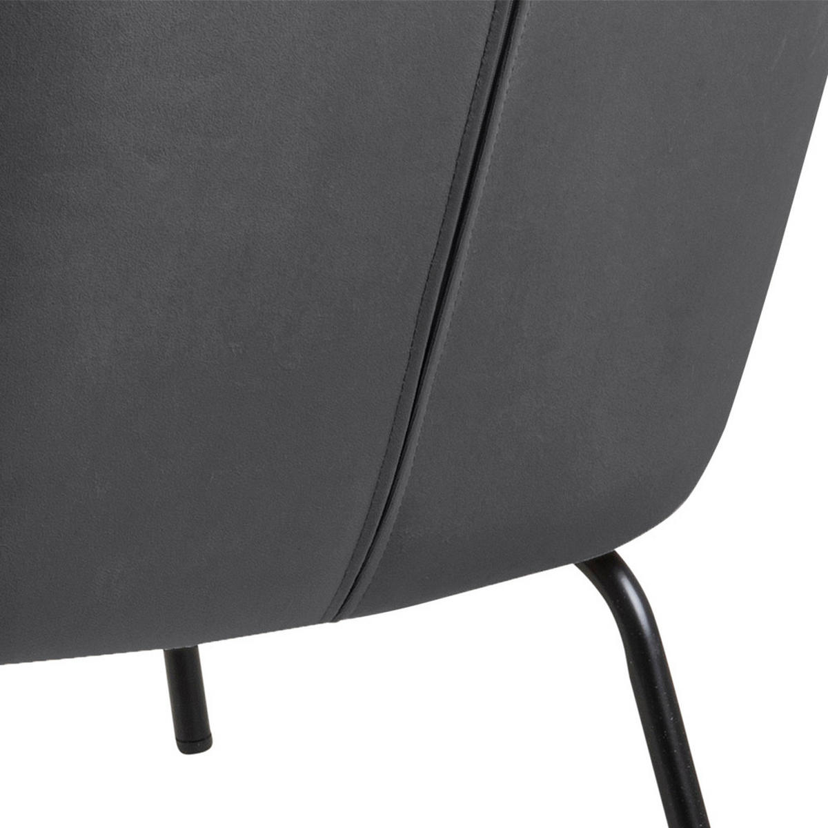 FÅTÖLJ i textil mörkgrå  - mörkgrå/svart, Klassisk, metall/textil (75/83/75cm) - Livetastic