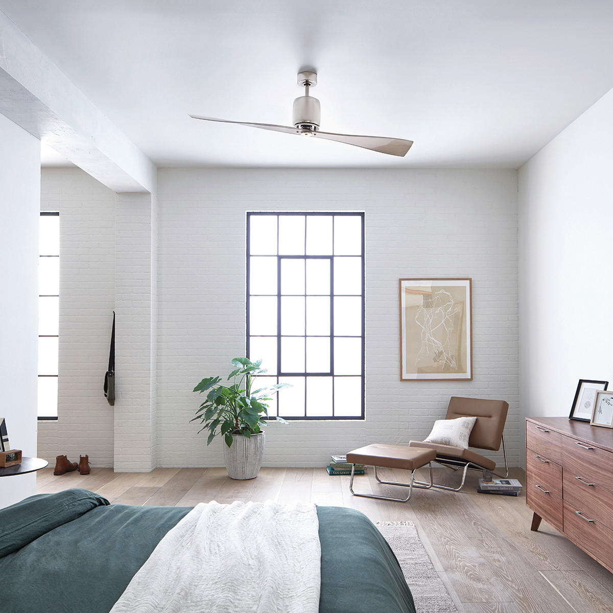 DECKENVENTILATOR  152/41 cm    - Champagner/Nickelfarben, Basics, Kunststoff/Metall (152/41cm) - Elstead Lighting