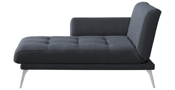 RÉCAMIERE Amira in Dunkelgrau  - Chromfarben/Dunkelgrau, KONVENTIONELL, Textil/Metall (200/85/106cm) - Novel