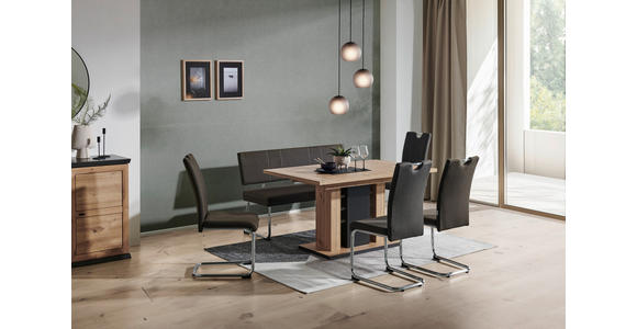 ESSTISCH in Metall, Holzwerkstoff 140-180/90/75,5 cm  - Schwarz/Eiche Artisan, KONVENTIONELL, Holzwerkstoff/Metall (140-180/90/75,5cm) - Carryhome