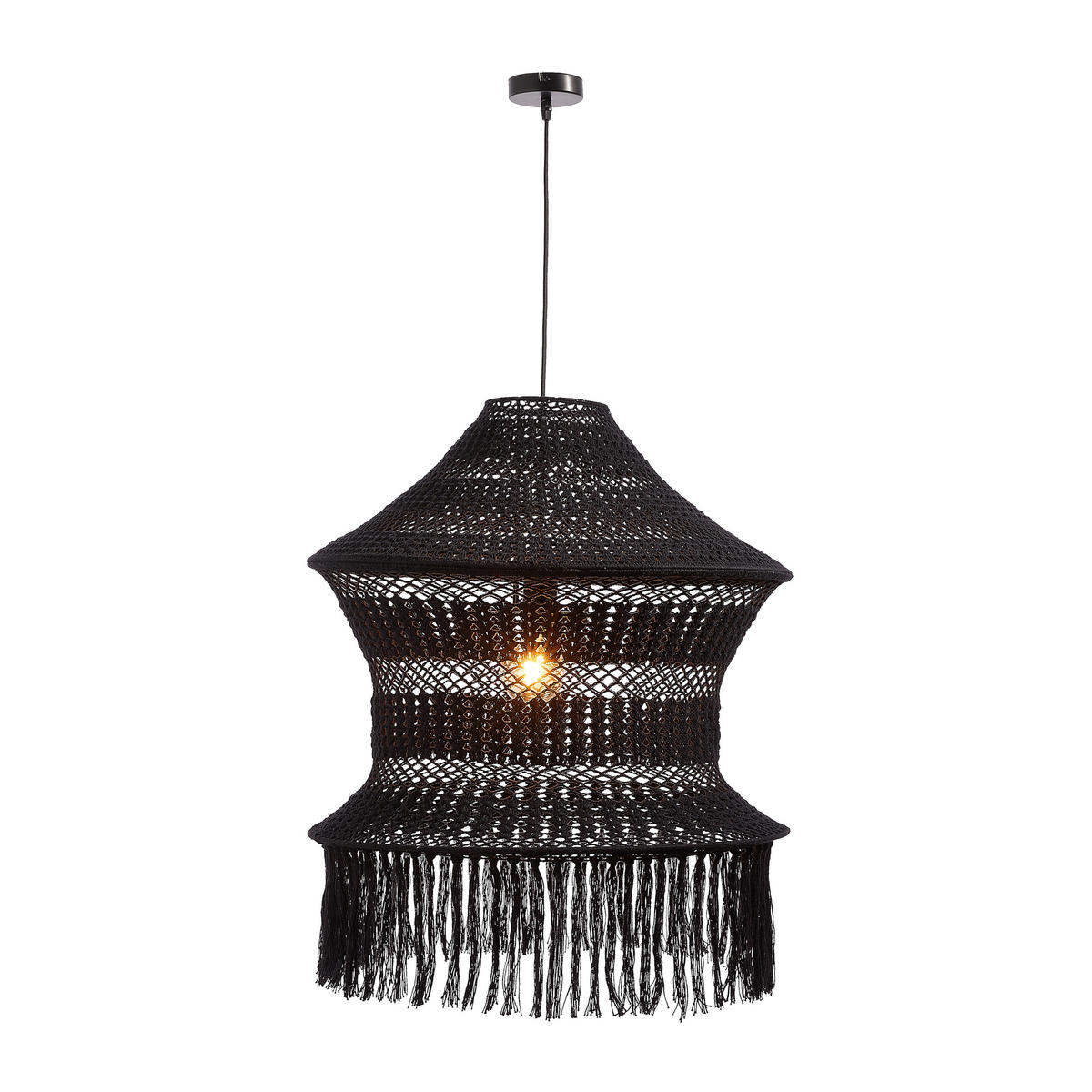 SCHNURPENDEL 120/10/2,5 cm   - Schwarz, Trend, Metall (120/10/2,5cm) - Light & Living