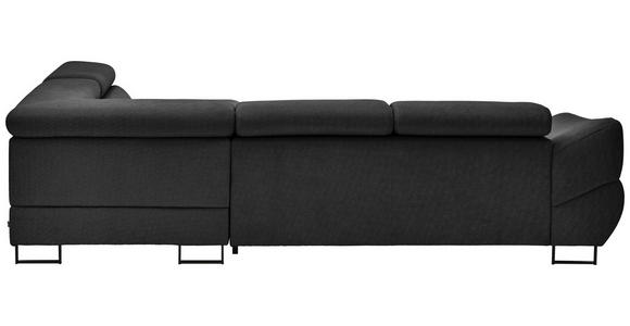 ECKSOFA in Webstoff Schwarz  - Schwarz, Design, Textil/Metall (280/235cm) - Hom`in