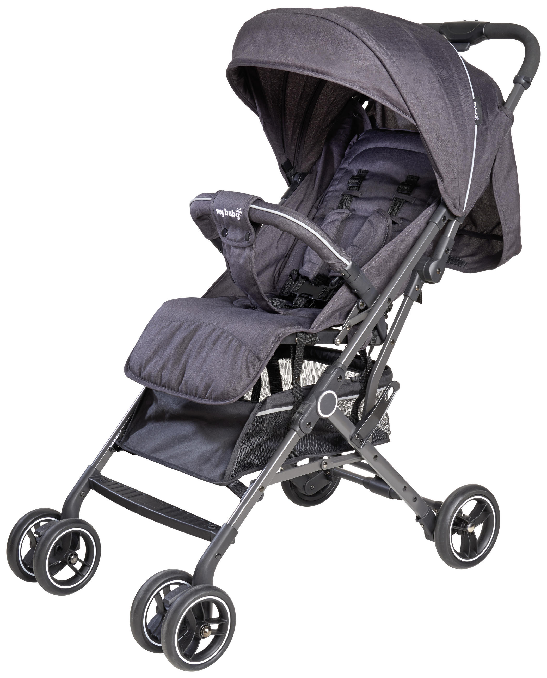 KIŠOBRAN KOLICA Porto - tamnosiva/siva, Osnovno, tekstil/metal (96/49/99cm) - My Baby Lou