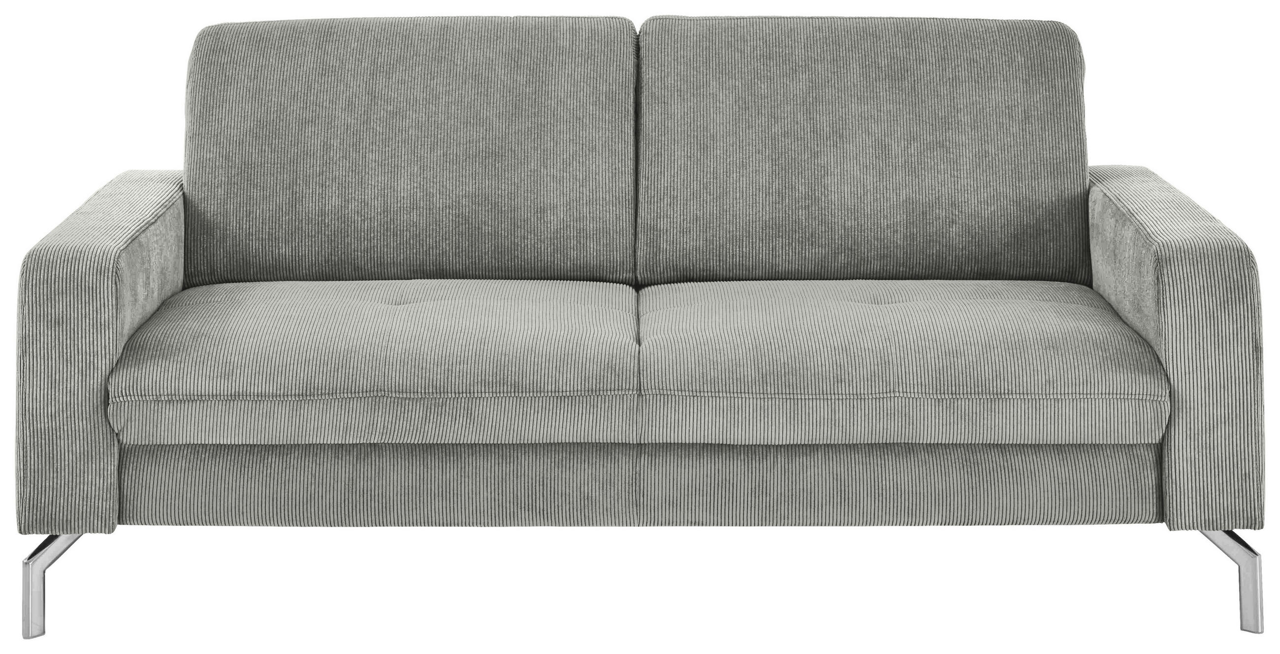 3-SITZER-SOFA Feincord Silberfarben  - Chromfarben/Silberfarben, Design, Textil/Metall (194/87/105cm) - Beldomo Style