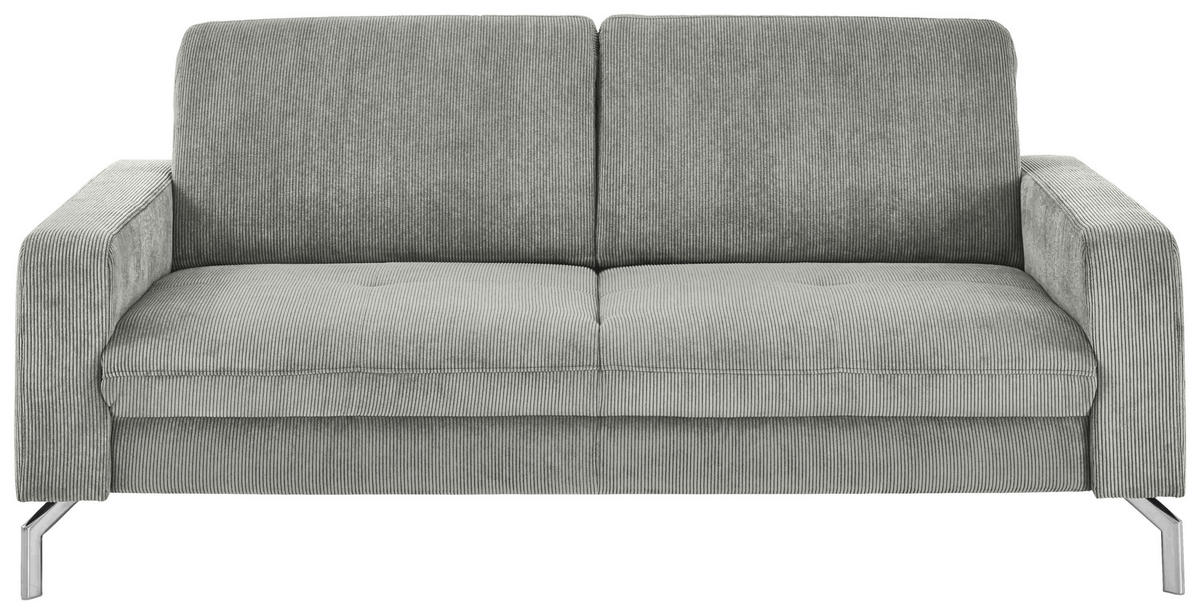 3-SITZER-SOFA Feincord Silberfarben  - Chromfarben/Silberfarben, Design, Textil/Metall (194/87/105cm) - Beldomo Style