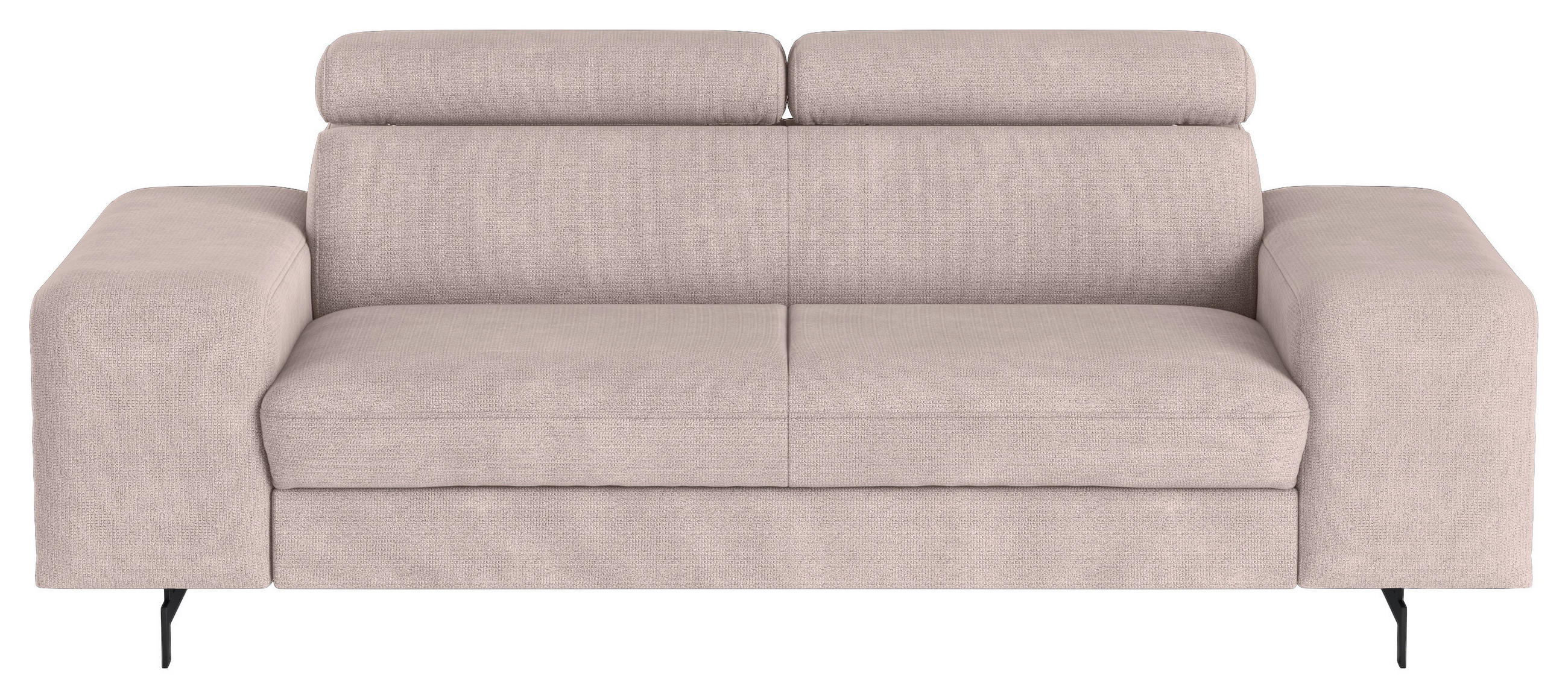 3-SITZER-SOFA in Chenille Creme  - Creme/Schwarz, Textil/Metall (217/81/100cm) - MID.YOU