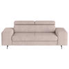 3-SITZER-SOFA in Chenille Creme  - Creme/Schwarz, Textil/Metall (217/81/100cm) - MID.YOU