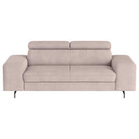 3-SITZER-SOFA Chenille Creme  - Creme/Schwarz, Textil/Metall (217/81/100cm) - MID.YOU