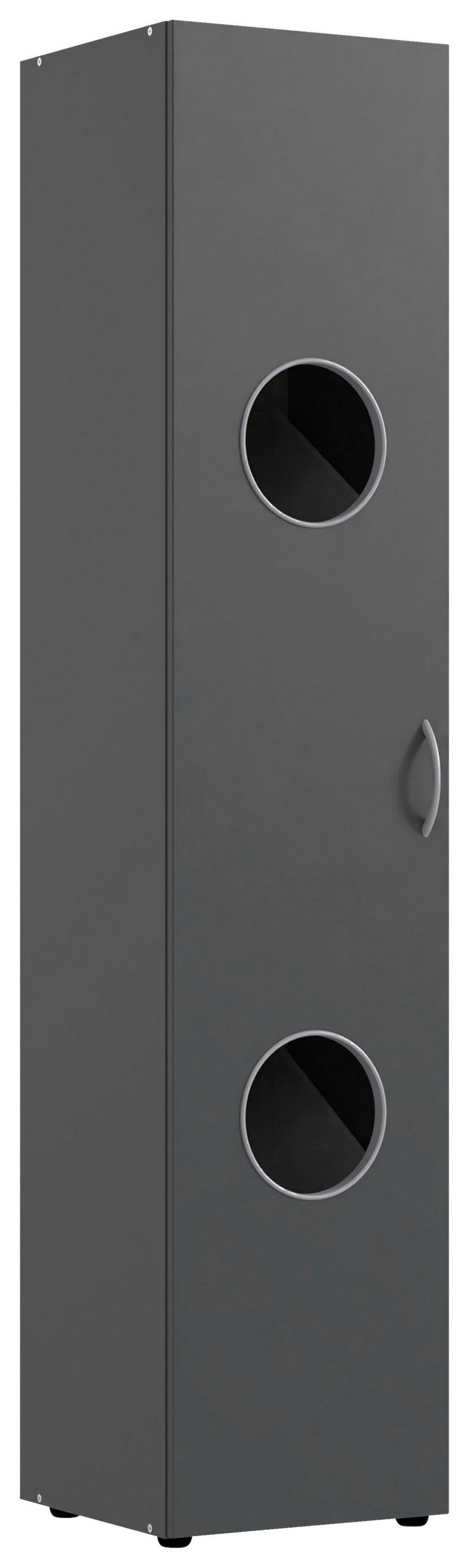 WÄSCHESCHRANK 40/185/40 cm  in Graphitfarben  - Alufarben/Graphitfarben, KONVENTIONELL, Holzwerkstoff/Kunststoff (40/185/40cm) - Xora