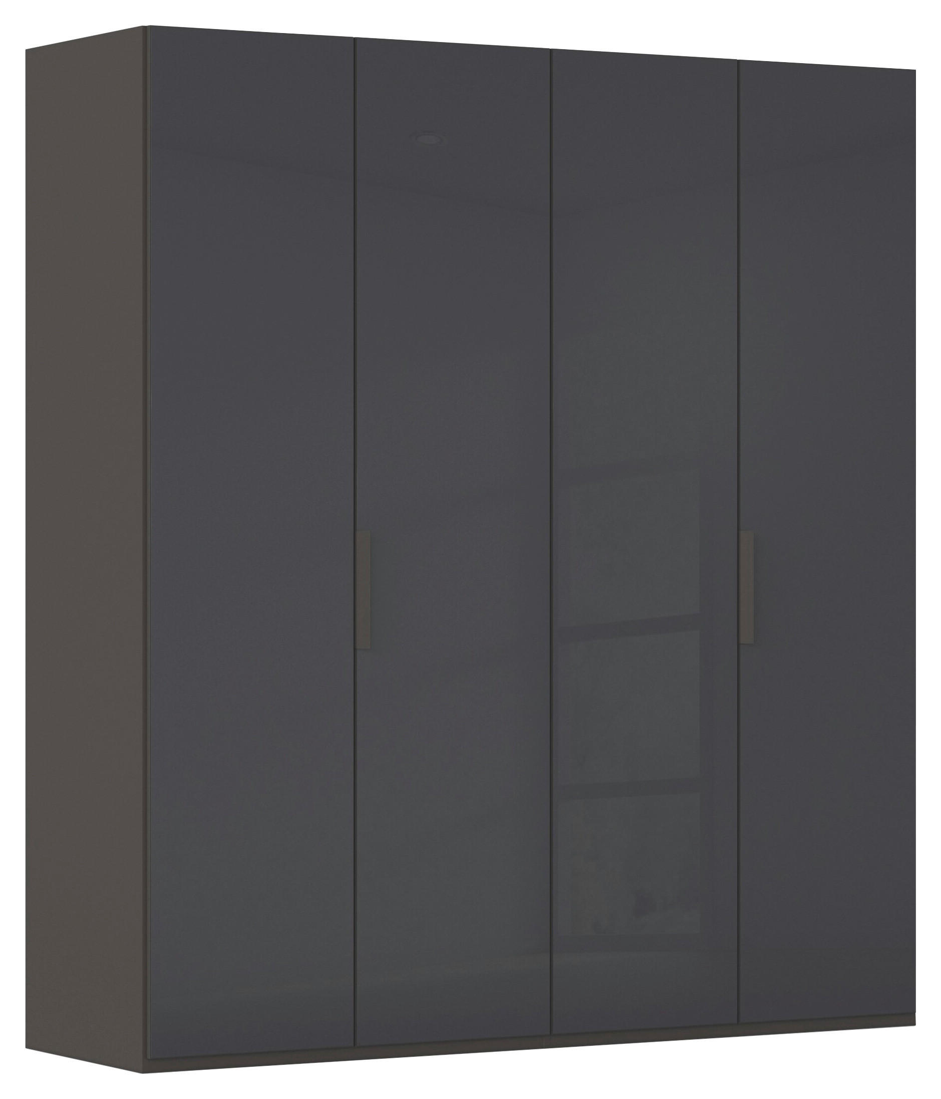 DREHTÜRENSCHRANK 201/223/61 cm,  in Graphitfarben, 4-türig  - Graphitfarben, Basics, Glas/Holzwerkstoff (201/223/61cm) - Novel