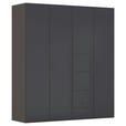 DREHTÜRENSCHRANK 201/235/61 cm,  in Graphitfarben, 4-türig  - Graphitfarben, Basics, Glas/Holzwerkstoff (201/235/61cm) - Novel