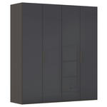 DREHTÜRENSCHRANK 201/223/61 cm,  in Graphitfarben, 4-türig  - Graphitfarben, Basics, Glas/Holzwerkstoff (201/223/61cm) - Novel