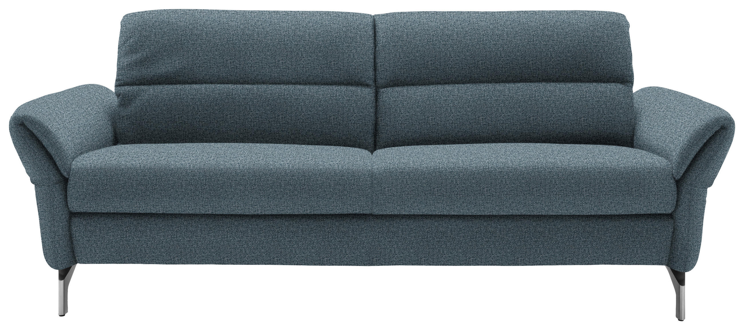 2,5-SITZER Flachgewebe Blau  - Blau/Nickelfarben, Design, Textil/Metall (212/87/100cm) - Schöner Wohnen