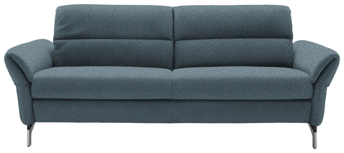 2-SITZER-SOFA in Flachgewebe Blau  - Blau/Nickelfarben, Design, Textil/Metall (186/87/100cm) - Schöner Wohnen