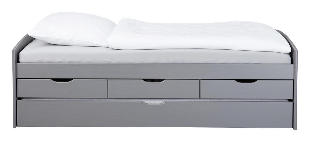 STAURAUMBETT 90/200 cm  in Grau  - Grau, LIFESTYLE, Holz (90/200cm) - Carryhome