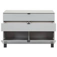 SIDEBOARD Grau, Hellgrau Befestigungsmaterial, Abdeckplatte  - Hellgrau/Schwarz, Design, Glas/Holzwerkstoff (110,1/73,1/52,5cm) - Hom`in