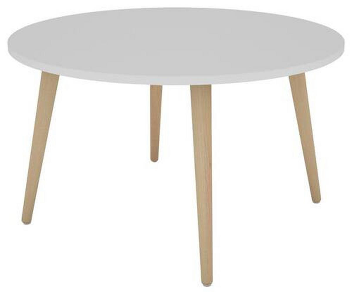 COUCHTISCH Buche massiv 80/80/46 cm rund Weiß, Eiche Artisan  - Buchefarben/Weiß, KONVENTIONELL, Holz/Holzwerkstoff (80/80/46cm) - MID.YOU