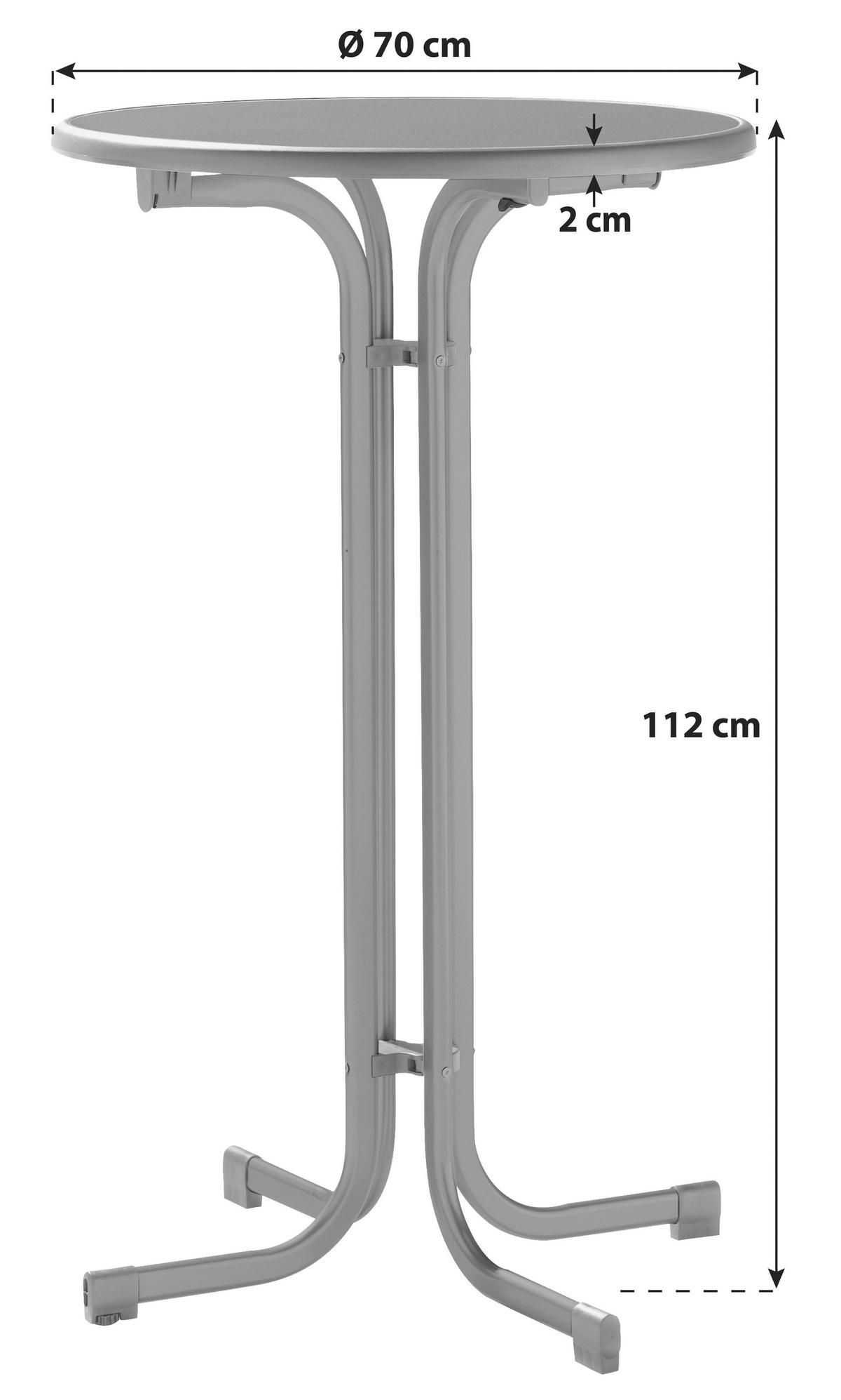 GARTENTISCH 70/70/112 cm Holzwerkstoff rund  - Grau, MODERN, Holzwerkstoff/Metall (70/70/112cm) - Sieger