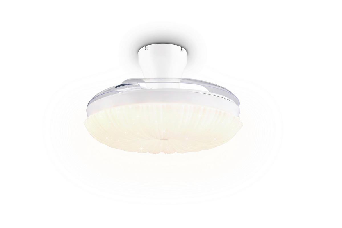 DECKENVENTILATOR - Klar/Weiß, Design, Kunststoff/Metall (106/3.5cm)