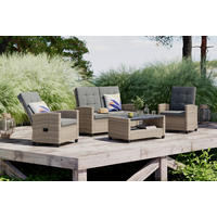 GARTENSET 4-teilig  - Grau, MODERN, Kunststoff/Textil (124/93/67cm) - Ambia Garden