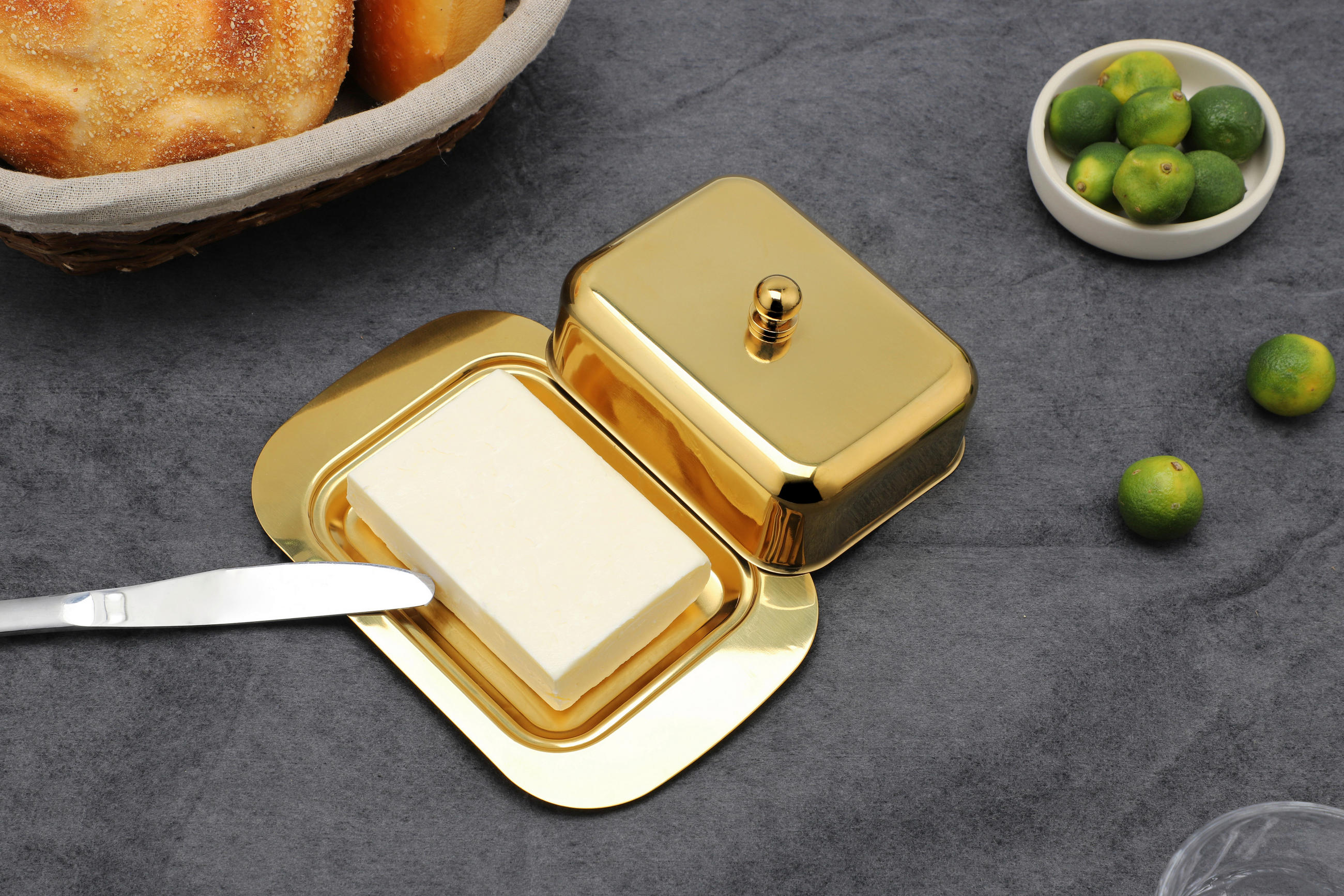 BUTTERDOSE Metall  - Goldfarben, Basics, Metall (18,5/12,2/7,0cm) - Echtwerk