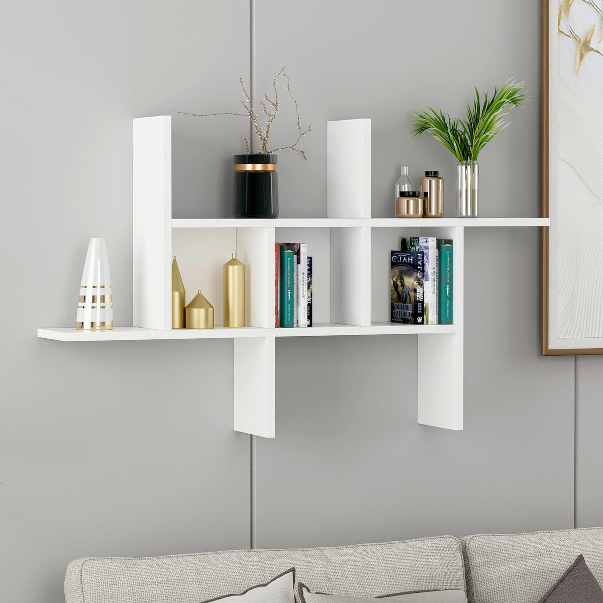 WANDREGAL Weiß  - Weiß, Design, Holzwerkstoff (68/113/20cm) - Livetastic