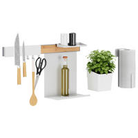 KÜCHEN-ORGANIZER-SET  - Braun/Weiß, Basics, Holz/Kunststoff (60/34/14cm) - Tesa