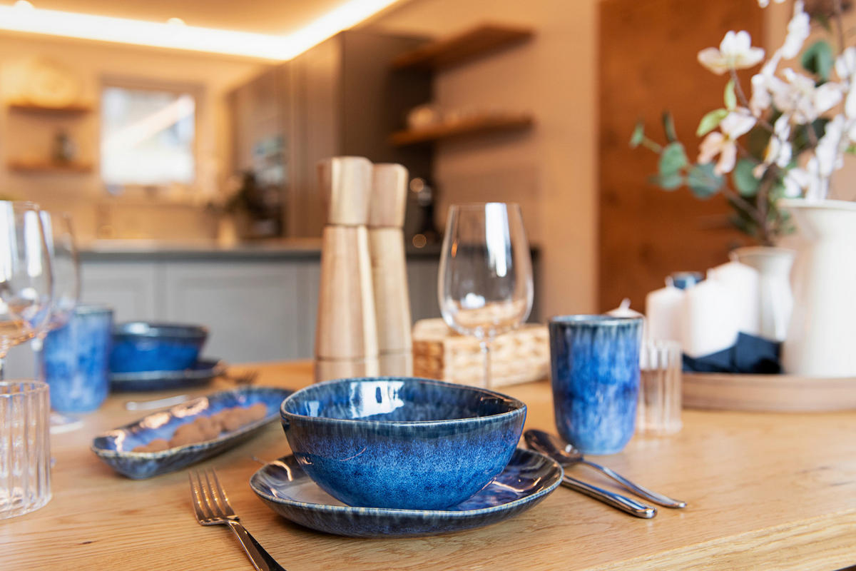 KOMBISERVICE Blau WILDE SCHLUCHT 16-teilig 4 Personen  - Blau, Basics, Keramik - Gipfelstück