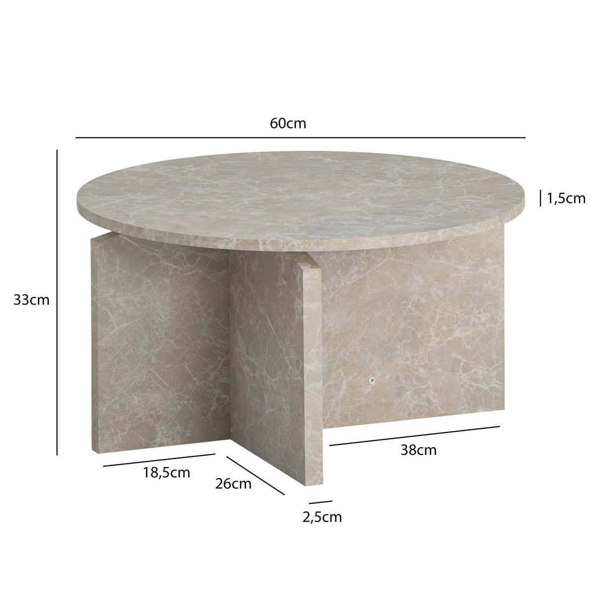 SOFFBORD i trämaterial 60/60/33 cm  - sandfärgad, Design, trämaterial (60/60/33cm) - Livetastic