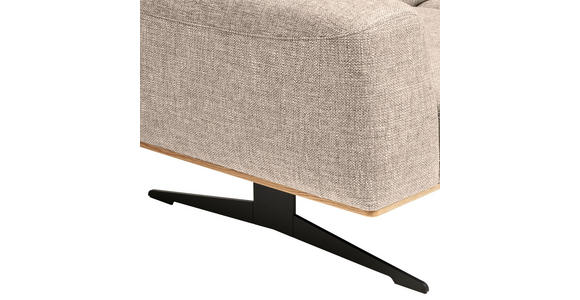 3-SITZER-SOFA in Struktur Sandfarben  - Sandfarben/Schwarz, Design, Textil/Metall (205/76-97/102cm) - Novel