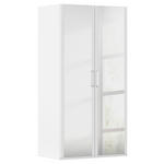 DREHTÜRENSCHRANK  in Weiß  - Weiß, Design, Glas/Holzwerkstoff (101/197/60cm) - Novel