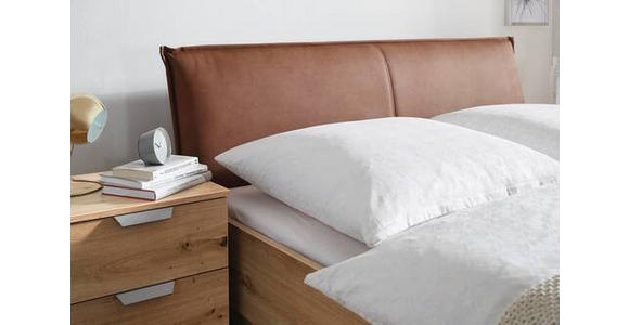 STAURAUMBETT 140/200 cm in Eichefarben - Eichefarben/Rostfarben, Design, Holzwerkstoff/Textil (140/200cm) - Xora