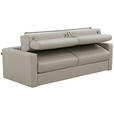 SCHLAFSOFA  in Echtleder Creme  - Creme/Schwarz, Design, Leder/Kunststoff (185/93/98cm) - Novel