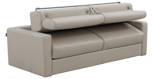 SCHLAFSOFA  in Echtleder Creme  - Creme/Schwarz, Design, Leder/Kunststoff (185/93/98cm) - Novel