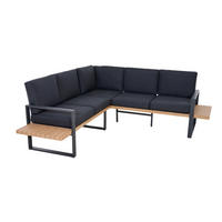 LOUNGEGARNITUR 2-teilig   73,5/78,5/155 cm Aluminium  - Anthrazit/Teakfarben, Basics, Textil/Metall (73,5/78,5/155cm) - Siena Garden