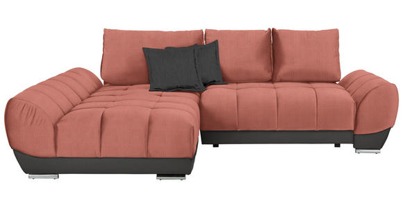 ECKSOFA in Braun, Grau, Rosa  - Braun/Rosa, MODERN, Textil/Metall (192/290cm) - Carryhome