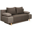SCHLAFSOFA  in Cord, Velours Braun  - Buchefarben/Creme, KONVENTIONELL, Holz/Textil (191/92cm) - Carryhome