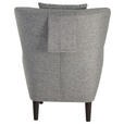 OHRENSESSEL in Flachgewebe Grau - Schwarz/Grau, Design, Holz/Textil (81/106/90cm) - Carryhome